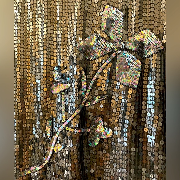 Black Sequined Vintage Top - Picture 2 of 3